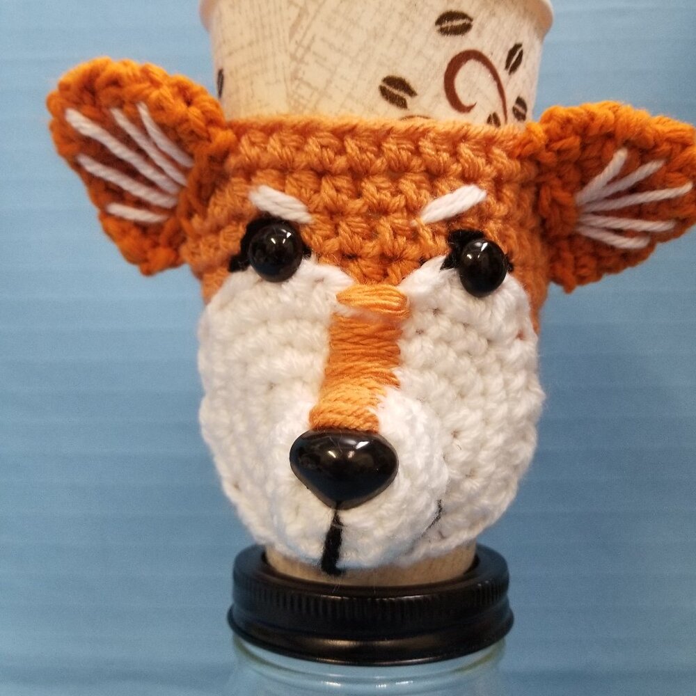 Shiba Inu Puppy Dog Puppy Dog Crochet Cup Cozy Holder